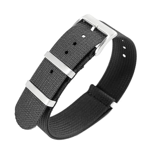 hoosouk Geflochtenes Nylonarmband für Omega Canvas-Uhrenarmband für Hamilton(Blacks,19mm) von hoosouk