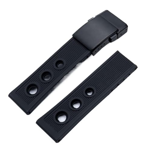 hoosouk Gummi-Uhrenarmband für Breitling Avenger Challenger Superocean Heritage.(Black matte black,24mm) von hoosouk