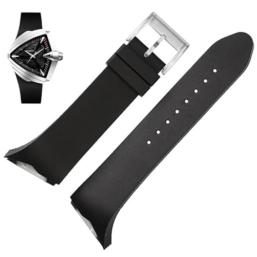 hoosouk Gummi-Uhrenarmband für Hamilton Khaki Field Men 75th Anniversary Armband(Blacks) von hoosouk