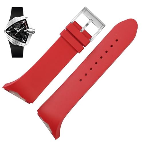 hoosouk Gummi-Uhrenarmband für Hamilton Khaki Field Men 75th Anniversary Armband(Reds) von hoosouk