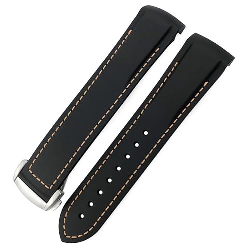 hoosouk Gummi-Uhrenarmband für Omega Seamaster 300/600 für Hamilton Frogman-Armband für IWC Pilot Mark(Blacko,20mm) von hoosouk