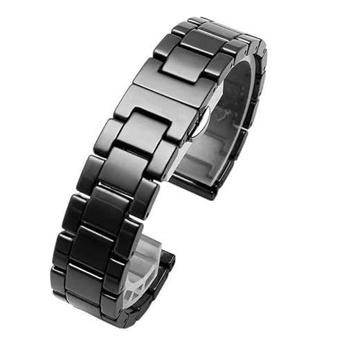 hoosouk Keramik-Uhrenarmband für Omega, Stahl-Uhrenarmband, Herren- und Damenarmband für Daniel Wellington(Black1,18mm) von hoosouk