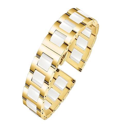 hoosouk Keramik-Uhrenarmband für Omega, Stahl-Uhrenarmband, Herren- und Damenarmband für Daniel Wellington(Goldw2,20mm) von hoosouk
