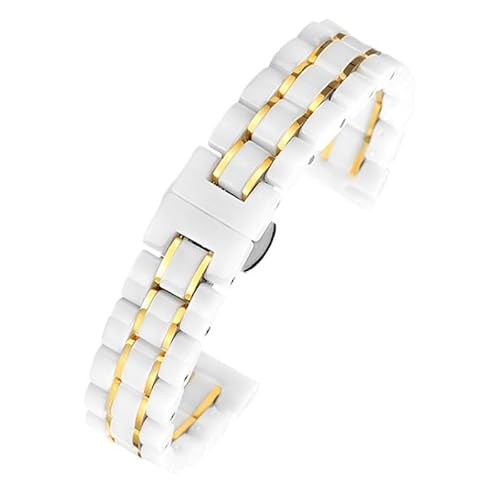 hoosouk Keramik-Uhrenarmband für Omega, Stahl-Uhrenarmband, Herren- und Damenarmband für Daniel Wellington(Whiteg3,18mm) von hoosouk