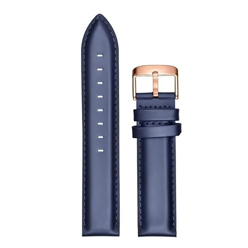 hoosouk Leder-Uhrenarmband passend für Daniel Wellington Uhrenkette aus Rindsleder mit Dornschließe(Bluer,19mm) von hoosouk