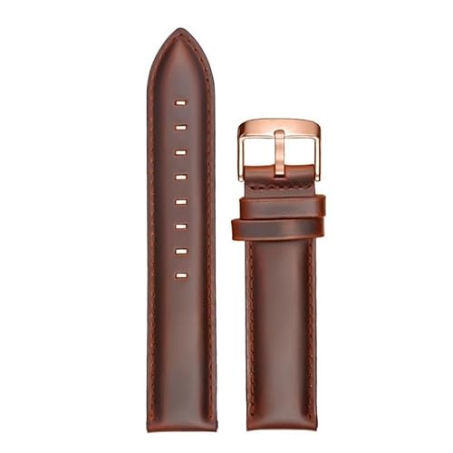 hoosouk Leder-Uhrenarmband passend für Daniel Wellington Uhrenkette aus Rindsleder mit Dornschließe(Brownr,13mm) von hoosouk