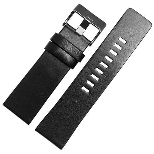 hoosouk Lederarmband für Diesel DZ7313 DZ7322 DZ7257 braunes Uhrenarmband(Black black,24mm) von hoosouk