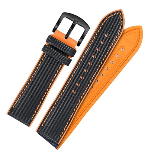 hoosouk Nylon-Gummi-Uhrenarmband mit Dornschließe für Omega Speedmaster Dark Side Moon Apollo 8 Seamaster Silikonarmband(Blackob,21mm) von hoosouk