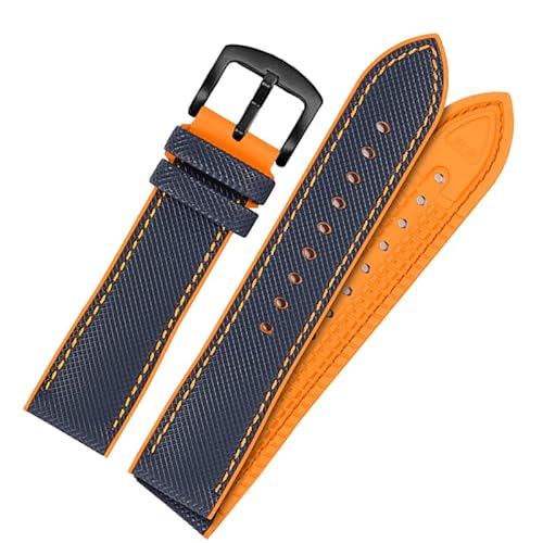 hoosouk Nylon-Gummi-Uhrenarmband mit Dornschließe für Omega Speedmaster Dark Side Moon Apollo 8 Seamaster Silikonarmband(Blueob,21mm) von hoosouk
