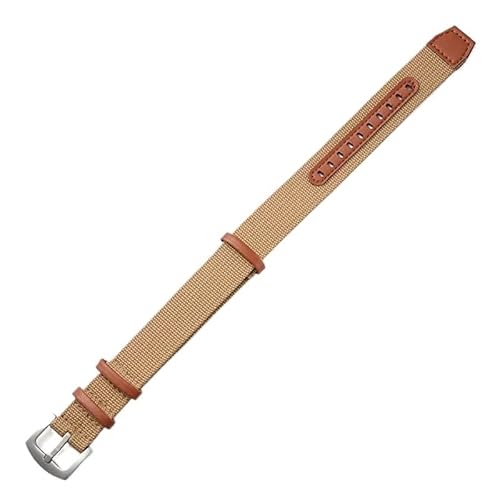 hoosouk Nylon Lederband Frauen Männer Sport Armband Weiches Armband Für Hamilton Khaki Feld(Brown-silver,22mm) von hoosouk
