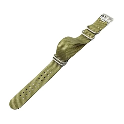 hoosouk Nylon Uhrenarmband für Luminox 3581 8821 8831 3051 Armband Armband Sport Uhrenarmbänder Universal(Green-Silver,23mm) von hoosouk