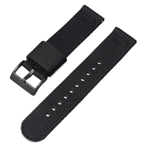 hoosouk Nylonarmband für Blancpain X Collaboration Schnellverschluss-Ersatzarmband mit Edelstahlschnalle(Black black,22mm) von hoosouk