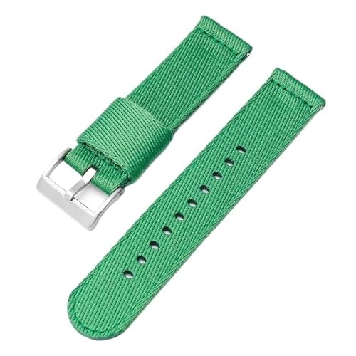 hoosouk Nylonarmband für Blancpain X Collaboration Schnellverschluss-Ersatzarmband mit Edelstahlschnalle(Green silver,20mm) von hoosouk