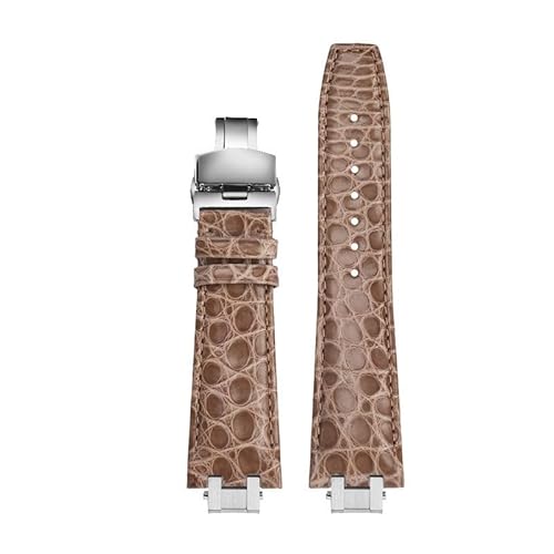 hoosouk Schnelladapterband für MAURICE LACROIX AIKON AI6008 AI6007 AI6038 AI6058 Herren-Lederarmband(Gray buckl adapter,AI6007) von hoosouk