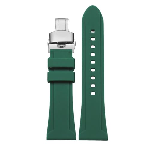 hoosouk Silikon-Uhrenarmbänder für Diesel-Modelle DZ4318 DZ4323 DZ7395 Gummi-Uhrenarmband große Zifferblätter(Dark greens b,24mm) von hoosouk