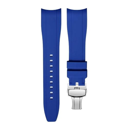 hoosouk Silikon-Uhrenarmband für HAMILTON Arc-shaped Interface Pin Schnalle Schmetterling Schnalle Armband(Blues2,20mm) von hoosouk