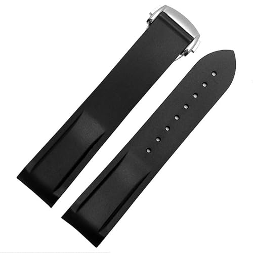 hoosouk Silikon-Uhrenarmband für Omega Seamaster Planet Ocean Herren-Kautschukarmband(Blacks,22mm) von hoosouk