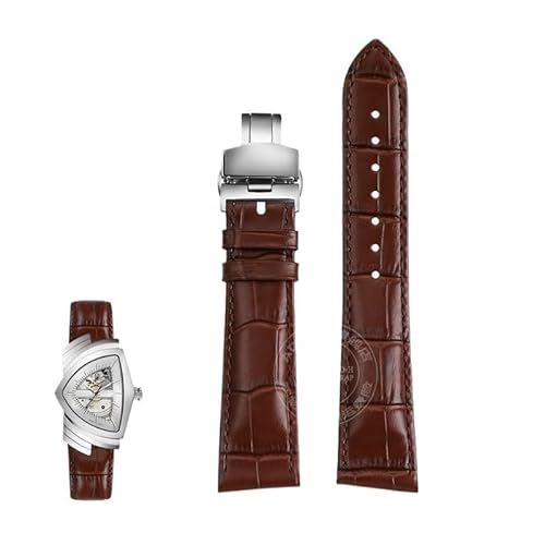 hoosouk Uhrenarmbänder aus echtem Leder für Hamilton Khaki Field H24515551 H24515591 H24401731 21 mm Uhrenkette(Browns1) von hoosouk