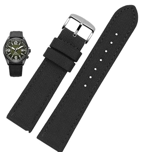 hoosouk Uhrenarmband aus Nylon-Canvas für Uhrenarmband mit Blancpain-Co-Branding(Black silver a) von hoosouk
