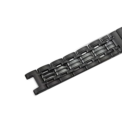 hoosouk Uhrenkette aus massivem Stahl für GC Metal Herren-Kerbarmband mit Schmetterlingsverschluss(Black,22-13mm) von hoosouk
