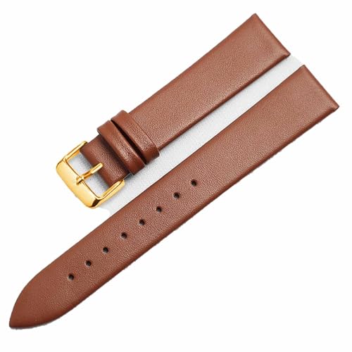 hoosouk Ultradünnes Uhrenarmband für Herren und Damen, Leinwandbindung, Ersatzlederarmband für CK K2Y211/K2M23, Armband mit Dornschließe(Browng,16mm) von hoosouk