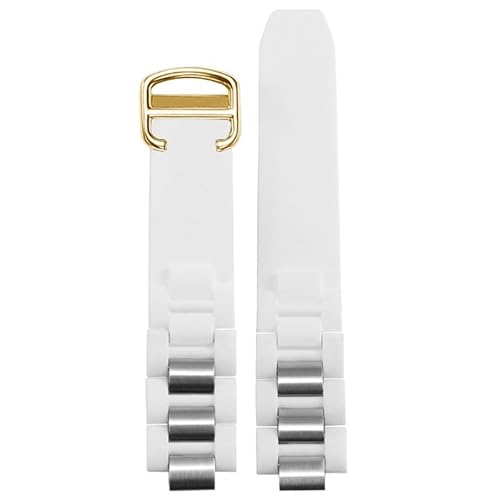 hoosouk Wasserdichtes Kautschukarmband Mit Konvexen Enden Für Die Cartier-Serie Des 21. Jahrhunderts(Whiteg) von hoosouk