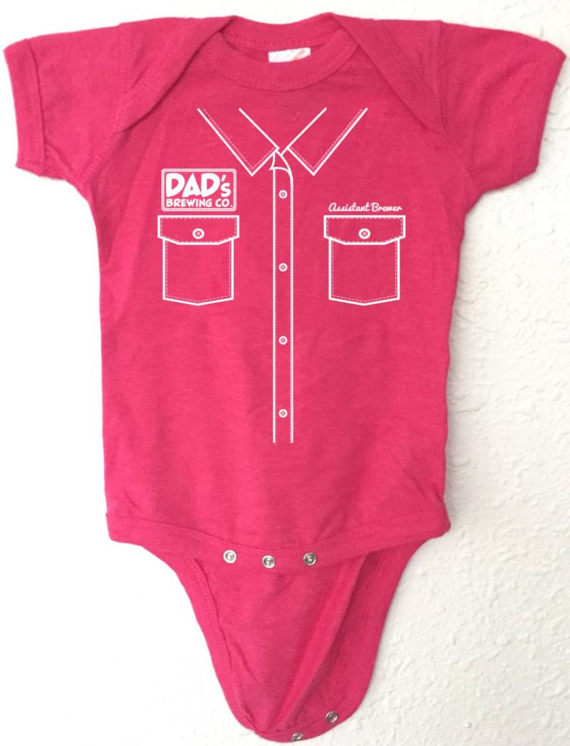 Craft Beer Baby Body - Assistant Brewer "Work Shirt" Pink von hopcloth