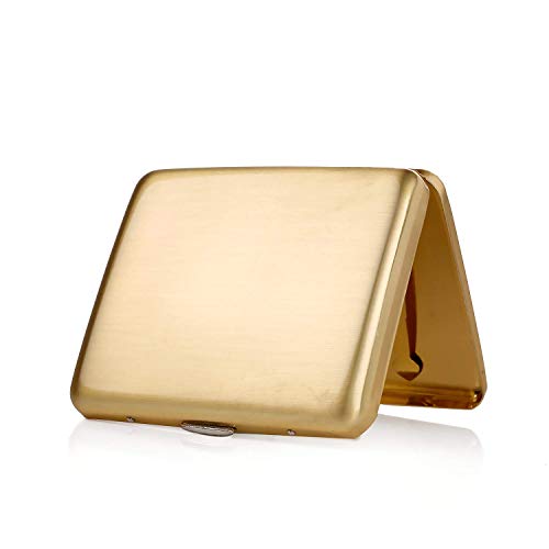 Hopewey Zigarettenetui Metall Zigarettenschachtel für 20 Zigaretten, antik Zigarettenetui elegantem Aussehen und besonderem Qualitäten (Gold) von Hopewey