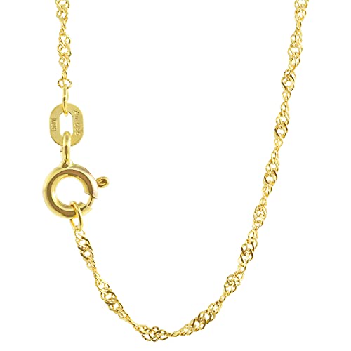 hoplo holzenplotz 1,2 mm 585-14 Karat Gold massive Goldkette Singapurkette 38/40/42/45/50/60 cm - elegante Goldkette Damen - Juwelier Qualität - Made in Germany, Kettenlänge:45 cm von hoplo holzenplotz