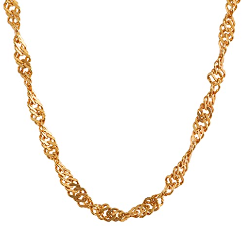 hoplo holzenplotz 1,4 mm 333-8 Karat Gold massive Goldkette Singapurkette 38/40/42/45/50 cm - elegante Goldkette Damen - Juwelier Qualität - Made in Germany, Kettenlänge:45 cm von hoplo holzenplotz