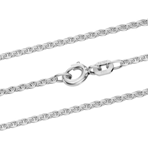 hoplo holzenplotz Silberkette Ankerkette rund Halskette Breite 2,0 mm massiv 925 Silber, Kettenlänge:70 cm von hoplo holzenplotz