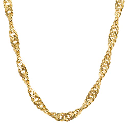 2,2 mm 333-8 Karat Gold massive Goldkette Singapurkette 40/42/45/50/55/60 cm - elegante Goldkette Damen - Juwelier Qualität - Made in Germany, Kettenlänge:60 cm von hoplo holzenplotz