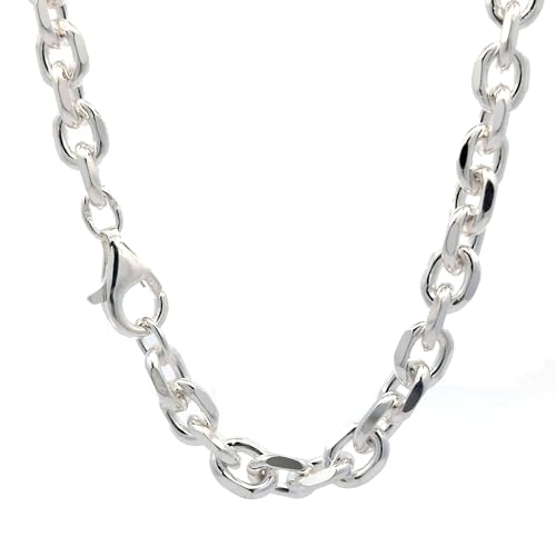 hoplo holzenplotz Silberkette Ankerkette diamantiert Halskette 5,0 mm massiv 925 Silber, Kettenlänge:60 cm von hoplo holzenplotz