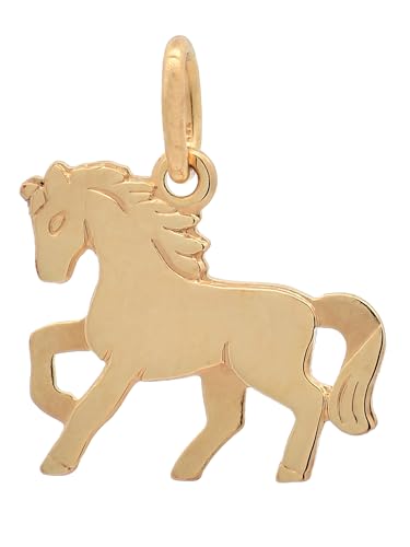 Kettenanhänger Gold Anhänger Pferd massiv 333-8 Karat Gold von hoplo holzenplotz