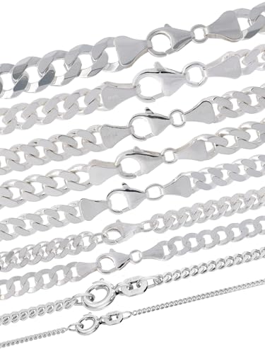 hoplo holzenplotz Panzerkette Halskette 925 Sterlingsilber Auswahl, Kettenlänge:36cm, Kettenbreite:1.6mm von hoplo holzenplotz