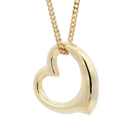 Anhänger Herz massiv 333-8 Karat Gold mit vergoldeter Silberkette, Kettenlänge:45 cm Damenkette von hoplo holzenplotz