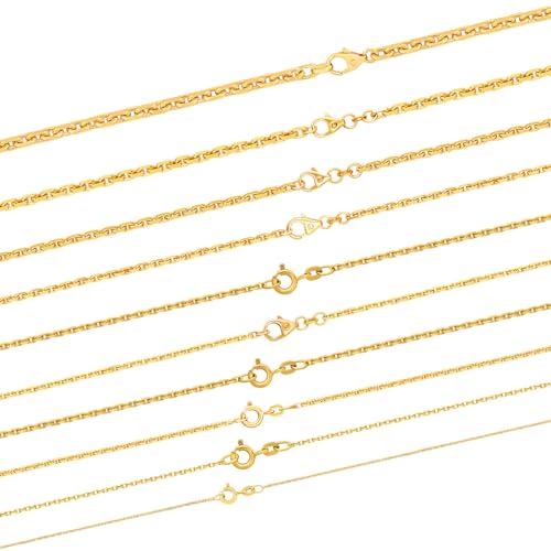 hoplo holzenplotz Ankerkette diamantiert Halskette - 585-14 Karat Gold, Länge:55 cm, Kette_Breite:1.8 mm von hoplo holzenplotz