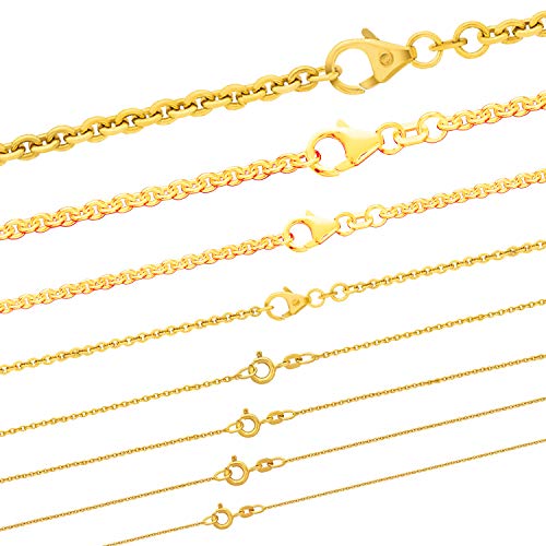 hoplo holzenplotz Ankerkette rund Halskette 585-14 Karat Gold Auswahl, Länge:55 cm, Kette_Breite:1.1 mm von hoplo holzenplotz
