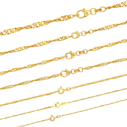 hoplo holzenplotz Edle massive Goldkette Singapurkette aus 333-8 Karat Gelbgold, Breite:1.0 mm, Länge:40 cm, Legierung:333-8 Karat Gold von hoplo holzenplotz