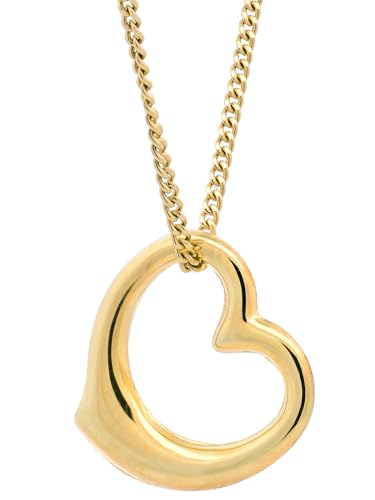 Gold Anhänger Swingheart mit Goldkette massiv 333-8 Karat Gold, Kettenlänge:45 cm Damenkette von hoplo holzenplotz