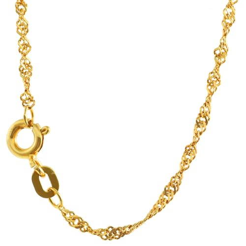 hoplo holzenplotz Goldkette Singapurkette Halskette Breite 1,6 mm 333-8 Karat echt Gold, Kettenlänge:45 cm Damenkette von hoplo holzenplotz
