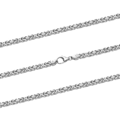 hoplo holzenplotz Königskette Halskette oder Armband Breite 3,0 mm - massiv 925 Sterlingsilber Auswahl, Kettenlänge:50 cm von hoplo holzenplotz