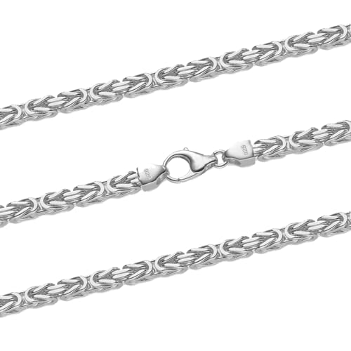 hoplo holzenplotz Königskette Halskette oder Armband Breite 4,0 mm - massiv 925 Sterlingsilber Auswahl, Kettenlänge:60 cm Unisex von hoplo holzenplotz
