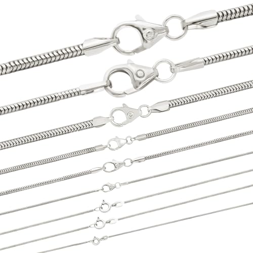 hoplo holzenplotz Massive edle Schlangenkette rund Silber Halskette 925 Sterlingsilber, Länge:45 cm, Kette_Breite:1.1 mm hoplo holzenplotz Massive edle Schlangenkette rund Silber Halskette 925 Sterlingsilber, Länge:45 cm, Kette_Breite:1.1 mm von hoplo holzenplotz