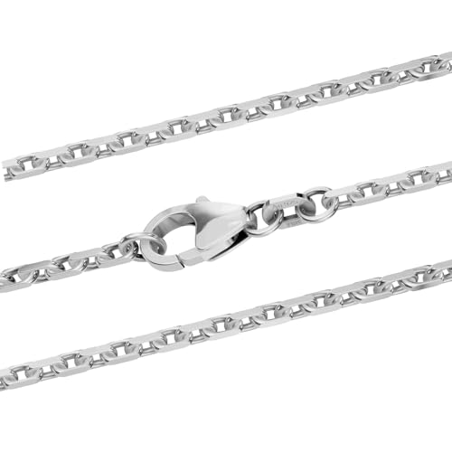 hoplo holzenplotz Silberkette Ankerkette diamantiert Halskette 2,1 mm massiv 925 Silber, Kettenlänge:60 cm von hoplo holzenplotz