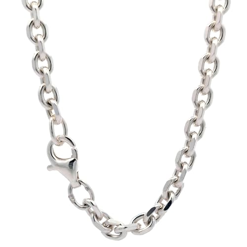 hoplo holzenplotz Silberkette Ankerkette diamantiert Halskette 3,7 mm massiv 925 Silber, Kettenlänge:50 cm von hoplo holzenplotz