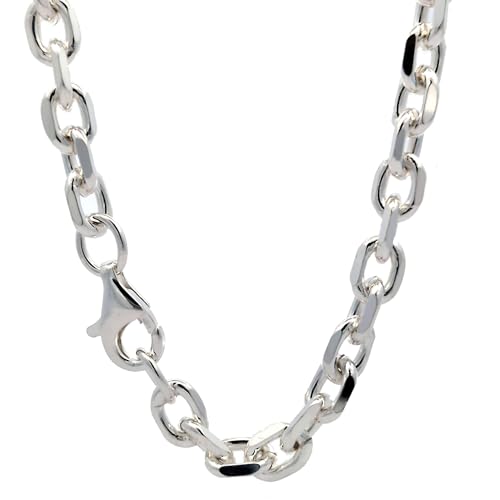 hoplo holzenplotz Silberkette Ankerkette diamantiert Halskette 5,7 mm massiv 925 Silber, Kettenlänge:50 cm von hoplo holzenplotz