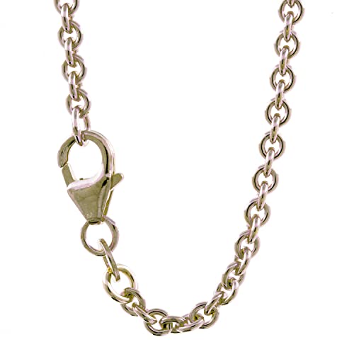 hoplo holzenplotz Silberkette Ankerkette rund Halskette Breite 2,4 mm massiv 925 Silber, Kettenlänge:60 cm von hoplo holzenplotz