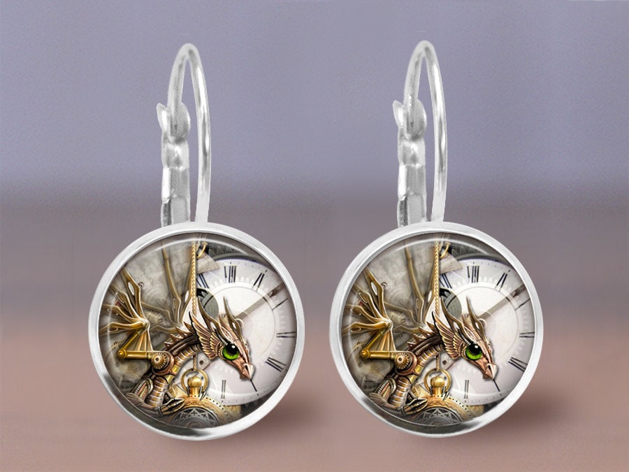 steampunk Drachen Uhr Ohrringe, Lever Back Liebhaber Geschenk, Fantasy Ohrringe steampunk Drachen Uhr Ohrringe, Lever Back Liebhaber Geschenk, Fantasy Ohrringe von horatiomcgillicuddy