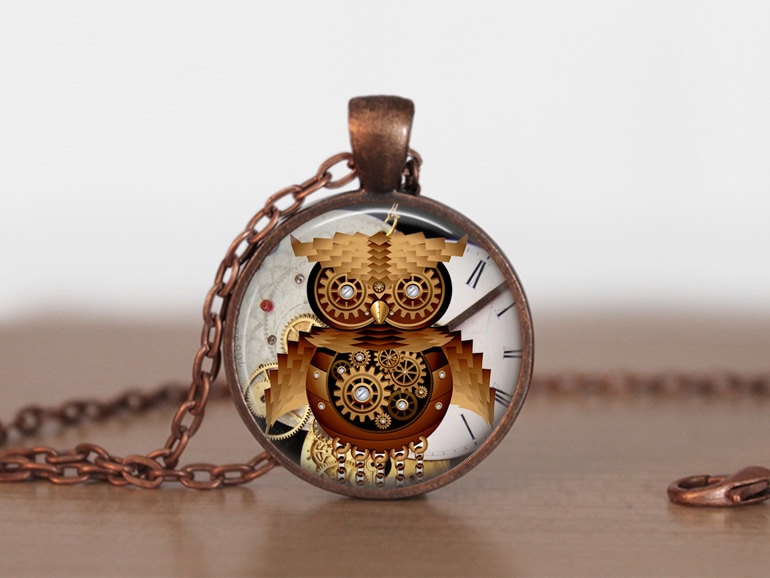 steampunk Eule Uhr Schmuck, Eulen Anhänger, Liebhaber Geschenk, Zahnrad Charme | Nicht Eigentliche Uhr steampunk Eule Uhr Schmuck, Eulen Anhänger, Liebhaber Geschenk, Zahnrad Charme | Nicht Eigentliche Uhr von horatiomcgillicuddy